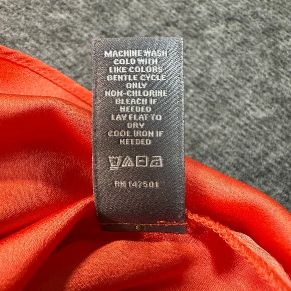 Neiman Marcus Tank Top Womens Large Bright Peach Sleeveless Halter Layered Crepe - Picture 4 of 9